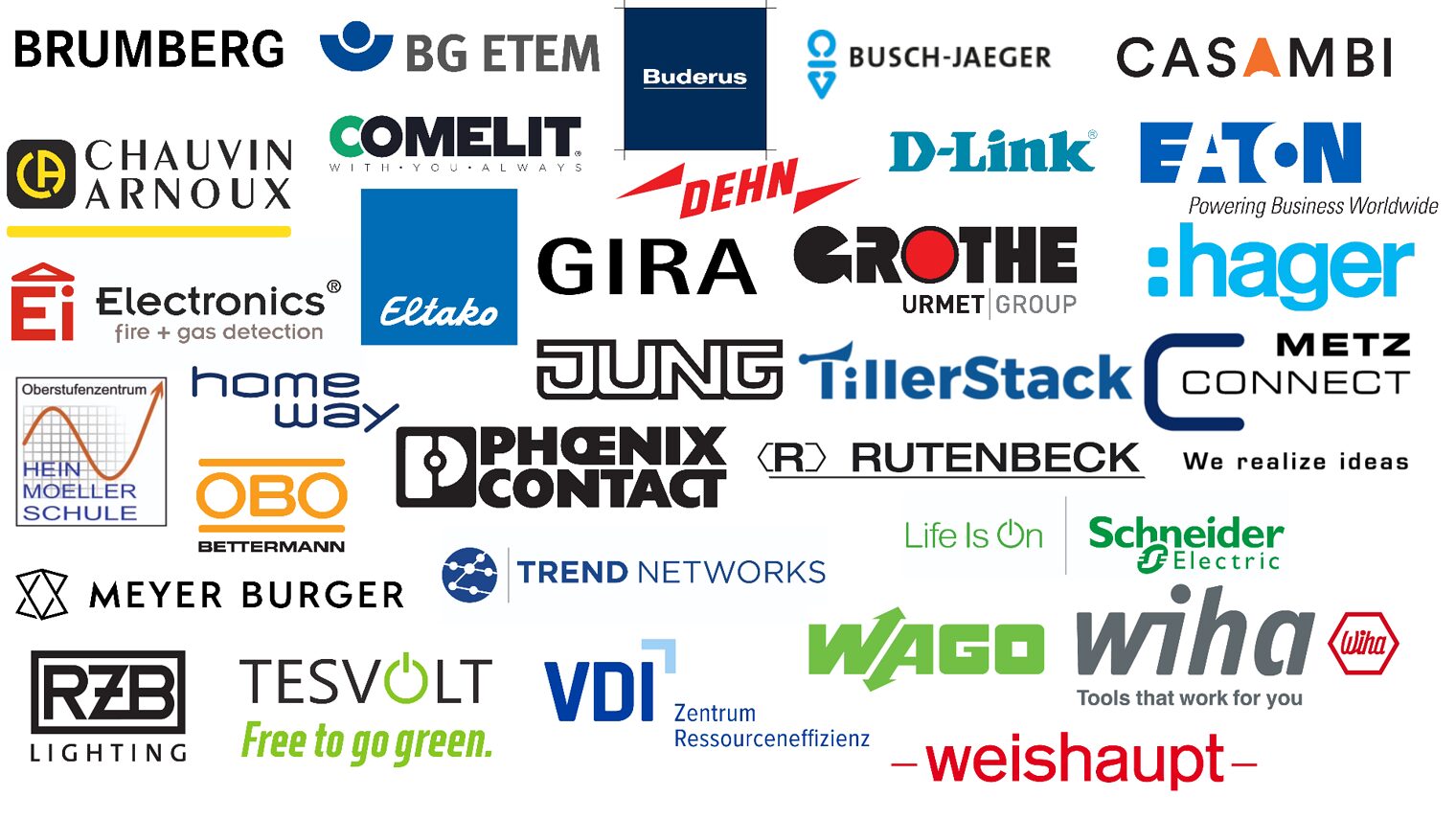 brumberg, bg etem, buderus, busch-jaeger, casambi, chauvin arnoux, comelit, dehn, grothe, hager, home way, phoenix contact